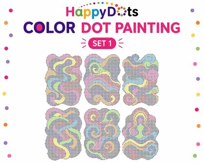Ensemble de peinture &agrave; points de couleur HappyDots, lignes A4