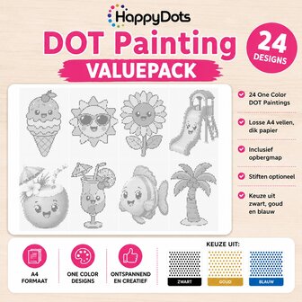 Coffret de peinture &agrave; pois HappyDots &Eacute;t&eacute; (24 pi&egrave;ces)