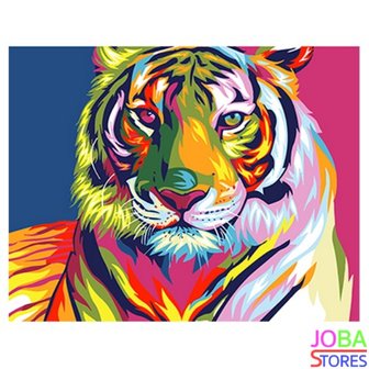 Diamond Painting Tigre color&eacute; 30x40cm