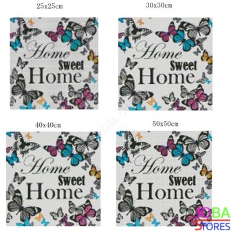 Diamond Painting Home Sweet Home Papillons 30x30cm