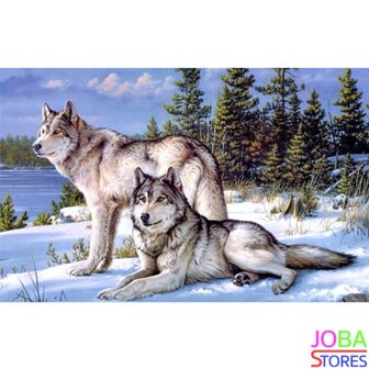 Diamond Painting Ensemble Loups 40x30cm