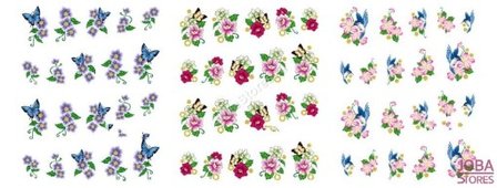 Nagel Sticker Set Glitter &amp; Bloemen (55 vellen)