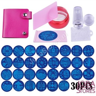 Nagellak Stempel Set (20 stempelplaten) inclusief opbergmap