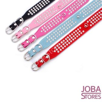 Honden Halsband Bling Rood L