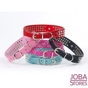 Honden Halsband Bling Rood L