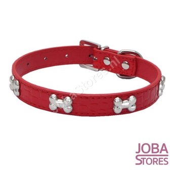 Honden Halsband Botjes Rood XS