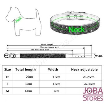 OP=OP Honden/Katten Halsband Bling met strik Zwart (S)