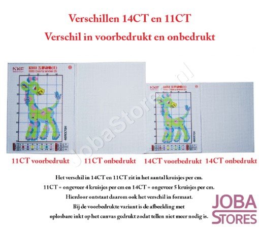 Borduur Pakket Roos met vlinders 14CT Voorbedrukt (26x30cm)