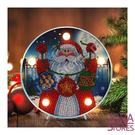 Diamond Painting Lamp Kerst 07 Kerstman