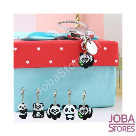 Diamond Painting Sleutelhanger Set Panda (5 stuks)