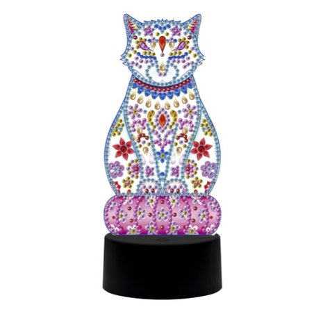 Diamond Painting 3D Illusie Lamp Kat