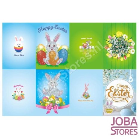 Ensemble de cartes de vœux de peinture au diamant de Pâques (4 pièces)