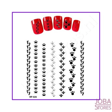 Ensemble d'autocollants pour ongles pattes (6 feuilles)