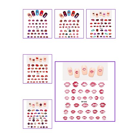 Nagel Sticker Set Lippen (150 stickers)