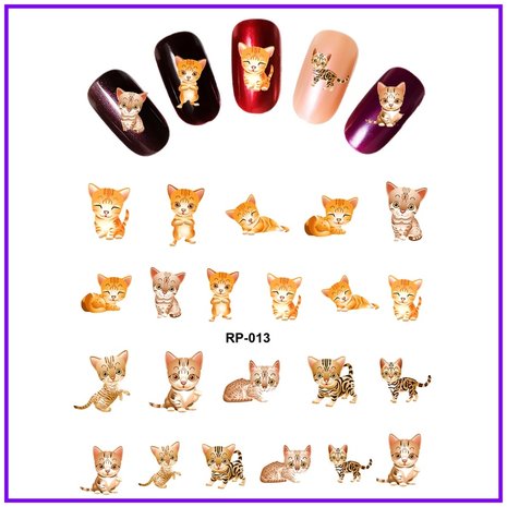 Set Stickers Ongles Chats (150 stickers)