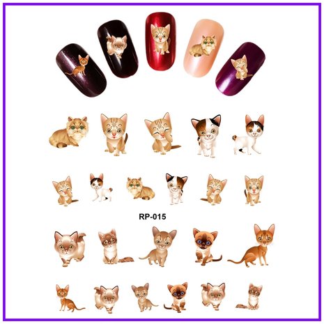 Set Stickers Ongles Chats (150 stickers)