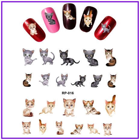 Set Stickers Ongles Chats (150 stickers)