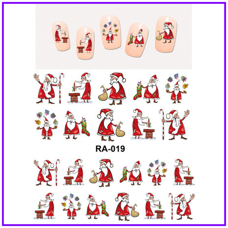 Set d'autocollants pour ongles Pères Noël (150 autocollants)