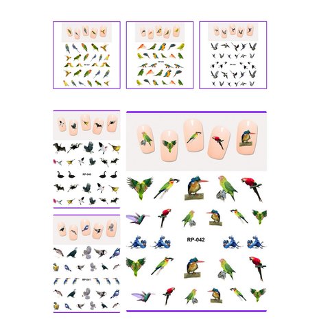 Set de Stickers Ongles Oiseaux (150 stickers)