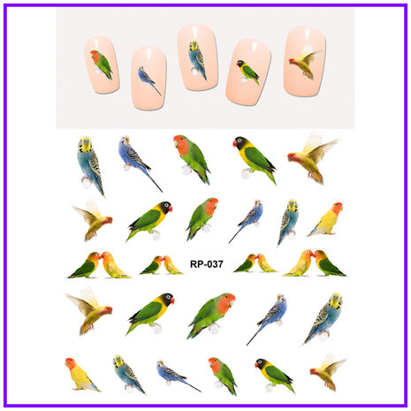 Set de Stickers Ongles Oiseaux (150 stickers)