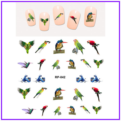 Set de Stickers Ongles Oiseaux (150 stickers)