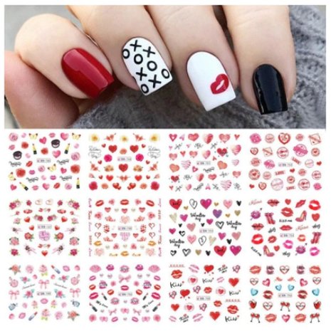 Nagel Sticker Set Kisses (12 vellen)