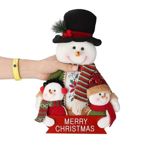 Poupée bonhomme de neige Joyeux Noël 35cm