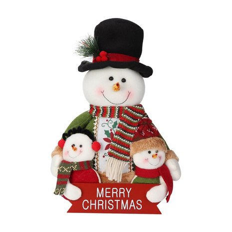 Poupée bonhomme de neige Joyeux Noël 35cm