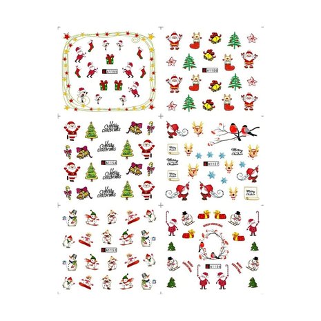 Set de Stickers Ongles Noël 02 (12 feuilles)
