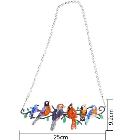 Ornement à suspendre Diamond Painting 6 oiseaux sur branche (25cm)