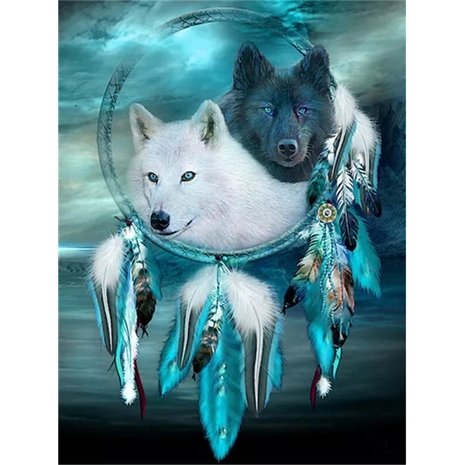 Diamond Painting Loups Dreamcatcher 30x40cm