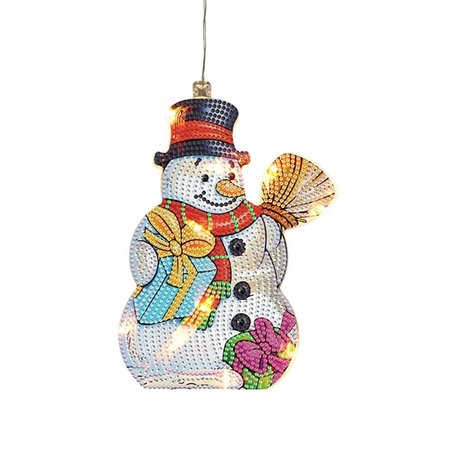 Lampe de Noël à suspendre Diamond Painting (Bonhomme de neige)