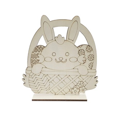 Panier lapin Pâques en bois