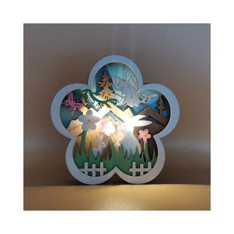 Décoration de table Pâques avec éclairage Nuage (13cm)