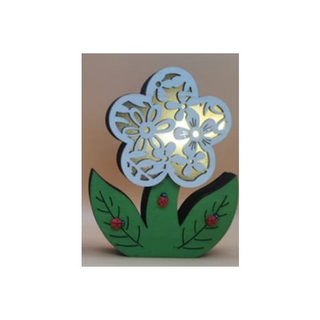 Décoration de table Pâques avec éclairage Fleur (14cm)