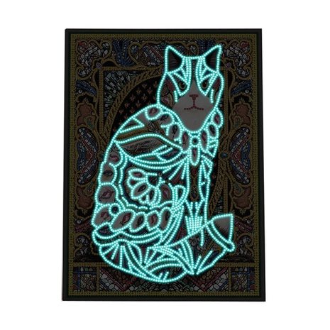 Diamant Peinture Phosphorescent Chat 25x35cm