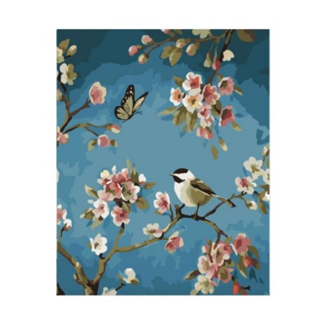 Peinture par numéros Blossom Bird 40x50cm (Toile Couleur)