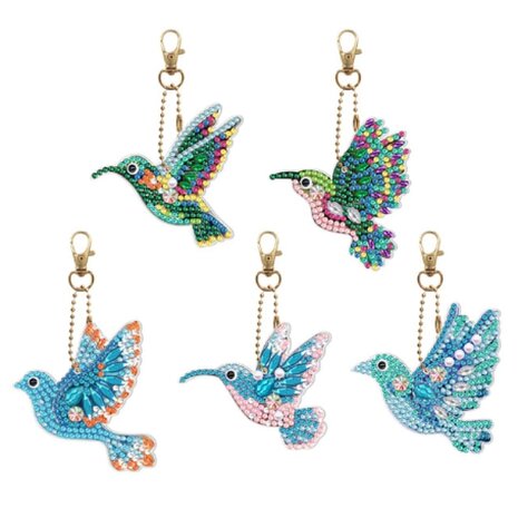 Ensemble de porte-clés Diamond Painting Colibri (5 pièces)