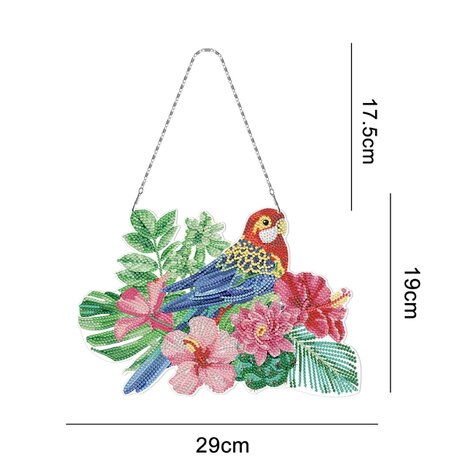 Diamant Peinture Ornement Suspendu Oiseau (30cm)