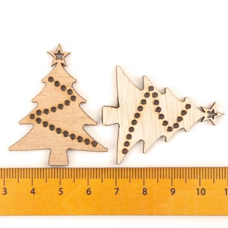 Mini cintres de Noël en bois Sapins de Noël à peindre / colorier soi-même (10 pièces / 44mm)