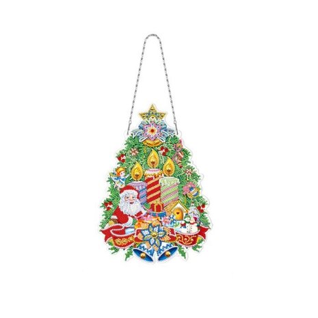 Décoration de Noël à suspendre pour peinture au diamant avec lumières 26 sapin de Noël (30 cm)