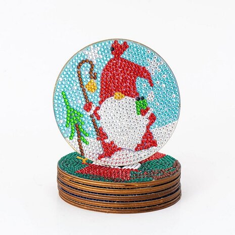 Diamond Painting Christmas Coaster set 01 avec support (6 pièces)