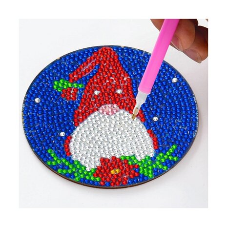 Diamond Painting Christmas Coaster set 01 avec support (6 pièces)