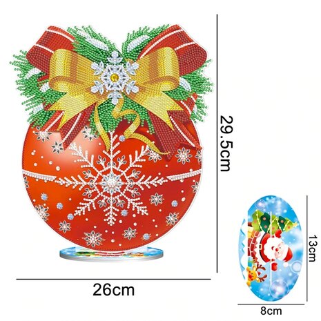Boule de Noël debout avec peinture au diamant (30 cm)