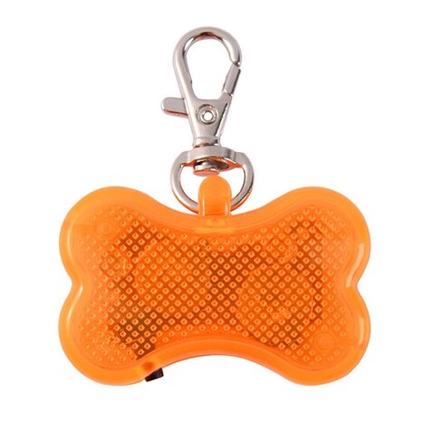 Os illuminé à led avec clip pour collier de chien (Orange)