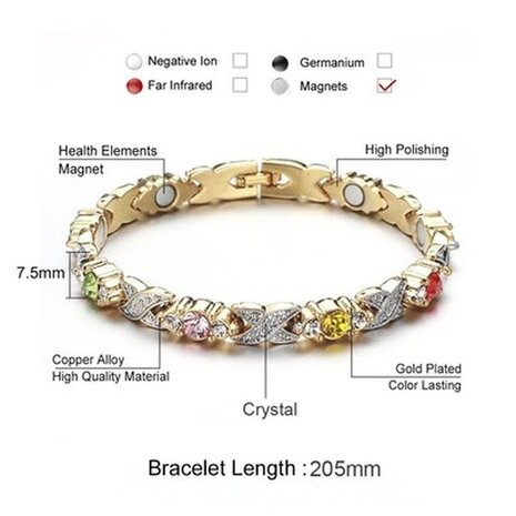 Bracelet Magnetic Steel (femme) Aby or coloré