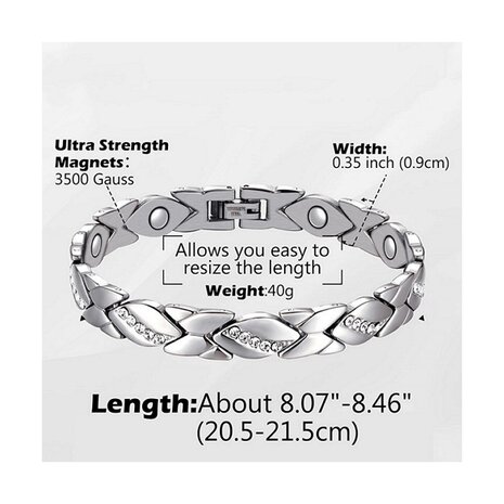 Bracelet magnétique en acier (femme) Fey 03 (couleur cuivre)