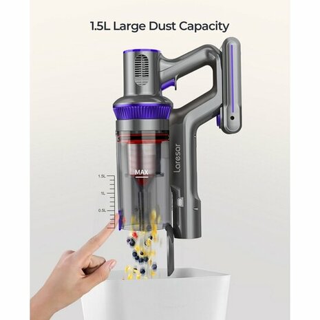 Laresar - Aspirateur Elite 3 Steel - sans sac - sans fil - réservoir 1,5 litre