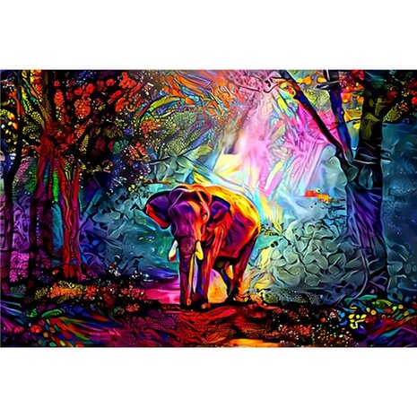 Diamond Painting Elephant Graffiti (taille et forme de pierres au choix)