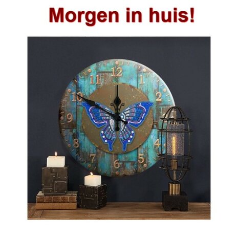 Diamond Painting Horloge Papillon En Aluminium